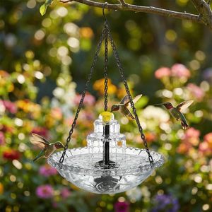 Fuente Solar Colgante para Baño de Pájaros 2026 con Cascada, Bomba Solar y Cuenco de Vidrio, Accesorios para Baño de Pájaros - Product Image 1