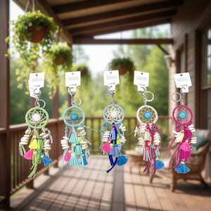 Llavero Angelina Dreamcatcher, juego de 2 colores, colgante de borla textil para llaves de coche, decorativo y portátil - Product Image 5