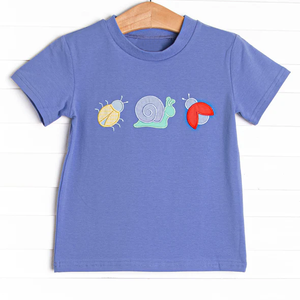 T-shirt à manches courtes pour bébé garçon, imprimé animaux bleus personnalisés BT1725, vêtements d'été pour nourrissons - Product Image 1