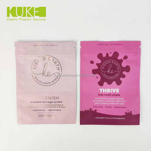 Bolsas de embalaje de polvo de vitamina proteína Mylar con cierre de cremallera reutilizable de papel de aluminio con acabado mate colorido - Product Image 6