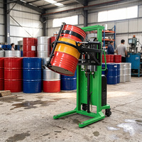 Basculeur de fûts numérique 450 kg avec inclinaison manuelle, élévateur hydraulique motorisé 1500 mm, compteur de poids et rotateur de fûts pour atelier de peinture