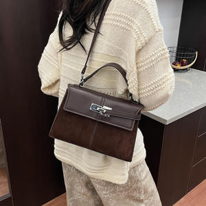 กระเป๋าสะพายข้างผู้หญิงแฟชั่น กระเป๋าสะพายไหล่เรียบง่าย กระเป๋าถือทรงสี่เหลี่ยมเล็กมีเท็กซ์เจอร์ - Product Image 4