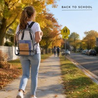 Sac à dos transparent unisexe en PVC, mini, étanche, avec fermeture éclair, pour étudiants, usage quotidien, personnalisable OEM/ODM, collection 2026