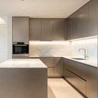 Meuble de cuisine modulaire de conception moderne, prêt à assembler, en bois massif, armoire de rangement de luxe haute pour cuisine