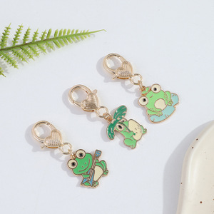 En gros, porte-clés en métal à l'effigie d'animaux de dessin animé mignons, pendentif de clé <span class=keywords><strong>grenouille</strong></span> tendance, pendentif de sac bouton homard 'Love' - Product Image 1