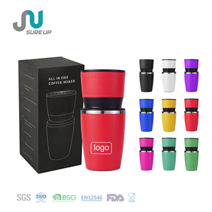 Cafetière manuelle multifonction tout-en-un de couleur personnalisée 500 ML cafetière expresso <span class=keywords><strong>avec</strong></span> moulin à grains intégré pour l'extérieur - Product Image 5