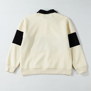 TKAN164 2025 nuevas camisas de algodón 100% personalizadas, cuello de empalme suelto, manga larga, estilo informal para hombres, Top acanalado de algodón de gran tamaño - Product Image 2