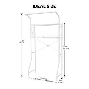 2-परत वाशिंग मशीन अलमारियों घरेलू भंडारण रैक बहुक्रियाशील अंतरिक्ष-बचत मुक्त बाथरूम कपड़े धोने वाले कमरे उपकरण - Product Image 5
