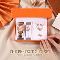 Ensemble montre, collier et bracelet pour femme, style business luxe léger, thème nuit étoilée, entièrement serti de diamants, étanche, idéal pour un cadeau