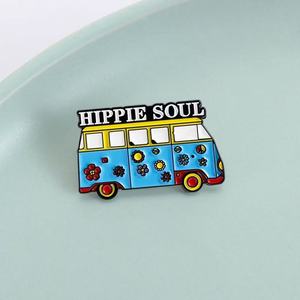 Pin Metálico Hippie Soul Bus, Diseño Vintage <span class=keywords><strong>de</strong></span> Camioneta, Chapado en Níquel Negro, Insignia para Solapa, Joyería para Mochila, Regalo, Venta al por Mayor - Product Image 4