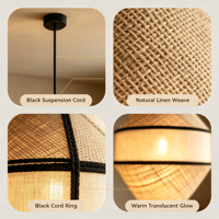 Lampe suspendue en tissu multicolore en forme de diamant Wabi-Sabi pour salon, salle à manger, villa