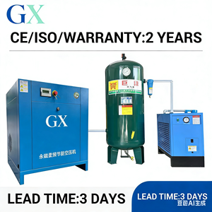 Compresor de Aire de Tornillo Rotativo Industrial Sin Aceite, Refrigerado por Aire, Silencioso, Estacionario, 15KW, 16 Bar, con Secador, Garantía de 2 Años, Motor con Rodamientos - Product Image 2