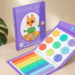 Jouet d'apprentissage des mathématiques pour enfants, tuiles magnétiques manipulables, puzzle éducatif sur les fractions - Product Image 3