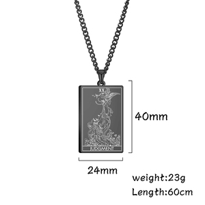 Collier pendentif <span class=keywords><strong>Tarot</strong></span> Shadowscapes, premier jeu <span class=keywords><strong>de</strong></span> cartes, les Arcanes majeurs, en acier inoxydable, bijoux personnalisés pour homme - Product Image 3