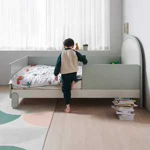 121379 Quanu vente chaude coin arrondi conception de protection bois lits pour enfants chambre moderne meilleur lit pour les enfants