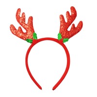 Serre-tête de Noël WOWEI, accessoires pour cheveux, décorations en tissu non tissé en plastique avec motifs de rennes, bonhommes de neige et sapins de Noël
