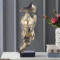 Sculptures en résine écologiques faites à la main, modernes, dorées, abstraites, statue de penseur, décoration de table, décoration de maison et de bureau
