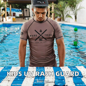 Wars Tribe Men's Short Sleeve Rash Guard Quick Dry Spandex Polyester <b>Compression</b> <b>Shirt</b> Front Logo Print Adult Fit - Product Image 2