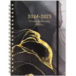 Quaderni stampati personalizzati pianificatore giornaliero di copertina in pelle 2025 2024 planner