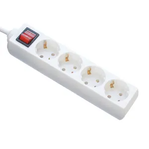 Adaptador de enchufe europeo Cable de alimentación al por mayor 1m 2m 3m con 4 tiras de alimentación Cable de precio barato Cable de extensión de 3x1,5 mm2