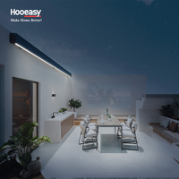 Hooeasy Extérieur Jardin Balcon Patio Toit Électrique Bras Pliant Auvent Cassette Complète Automatique Motorisé Auvents Rétractables