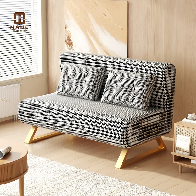 كنبة فاخرة بتصميم إسكندنافي كنبة سرير فردية بسيطة عصرية متعددة الاستخدامات قابلة للطي