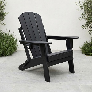 Sillas Adirondack Plegables, Sillas <span class=keywords><strong>de</strong></span> Patio, Silla <span class=keywords><strong>de</strong></span> Jardín, Resistentes a la Intemperie para Patio, Jardín, Terraza, Hoguera, Color Negro - Product Image 1