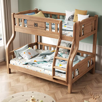 Cama Literas Multifuncional de Madera Maciza de Diseño Moderno para Adultos y Niños, Cama Literas Doble con Camas Altas y Bajas