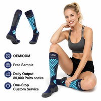 Chaussettes de sport unisexes pour enfants, jeunes et adultes, respirantes, à compression, pour l'été, avec imprimé numérique et bord tricoté