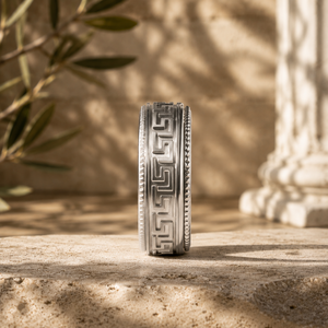 Anillo Giratorio con Diseño <span class=keywords><strong>Griego</strong></span>, Estilo Antiguo, Vintage, Retro, para Parejas, Unisex, Joyería para Bodas, Directo de Fábrica JLM - Product Image 2