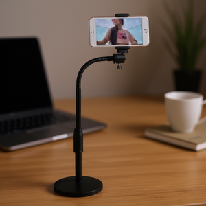 Support de téléphone portable RBS Gooseneck, bras flexible, base ronde, support de bureau pour téléphones portables, tous les smartphones - Product Image 2