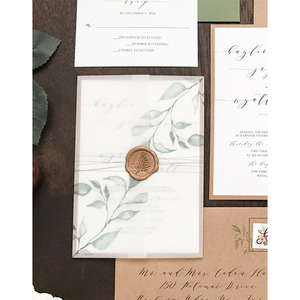 Papier de suivi <span class=keywords><strong>Eucalyptus</strong></span> personnalisé, 1 pièce, 5*7 pouces, <span class=keywords><strong>aquarelle</strong></span> verte, pour carte d'invitation de mariage, en vélin blanc - Product Image 4