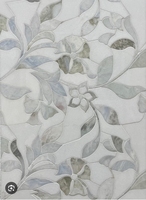 Mosaïque de pierre en marbre à motif de feuilles vertes modernes, design parquet pour la décoration intérieure des murs et des sols des villas