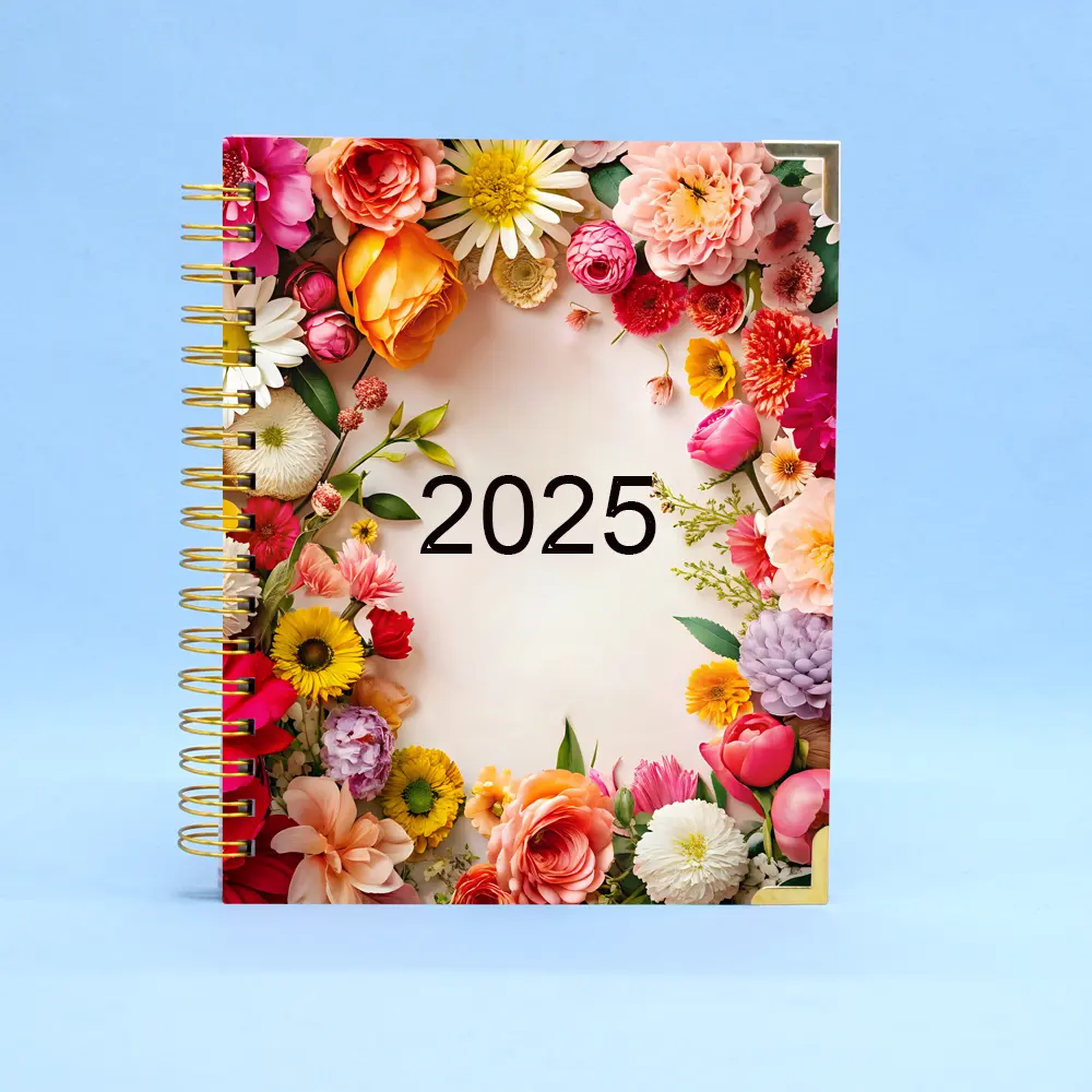 Kostenloses Muster individuelles 2024-2025 Hardcover A5 Tagebuch Notizbuch gedrucktes Tagebuch Notizbuch Planer Druck