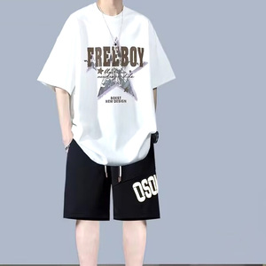 Ropa de calle, Camiseta con estampado de peso pesado, camiseta cuadrada para hombre, moda, cómoda, transpirable, elegante, duradero, chándal - Product Image 3