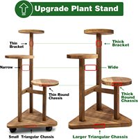 Étagère à plantes en bois pour plantes d'intérieur, support d'affichage de plantes de jardin d'extérieur, support de pot de fleurs pour coin salon balcon