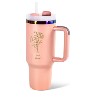 แก้วน้ำเก็บความร้อนสแตนเลส40ออนซ์แก้วกาแฟชุบสีรุ้งสำหรับเดินทางพร้อมโลโก้3D พิมพ์ลายดอกไม้<span class=keywords><strong>เดือน</strong></span>เกิดสำหรับเป็นของขวัญ