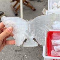 Statue de Bouddha en sélénite blanche naturelle, sculptée à la main, cristal poli à la main, décoration Feng Shui pour la maison, pierre de guérison, cadeau de méditation Reiki