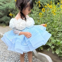 Robe de princesse fleurie pour filles, robe de spectacle pour défilé, robe de soirée de luxe légère pour mariage