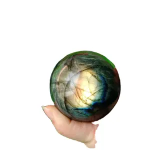 Good flashy natural labradorite stone balls quartz crystal spheres