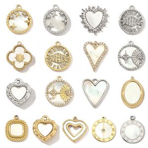 Nouveau Pendentif Cœur Tendance en Acier Inoxydable Plaqué Or 18K, Breloque Coquillage Faite à la Main, Accessoires DIY pour la Fabrication de Bijoux - Product Image 2