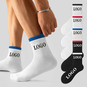 OEM transpirable <span class=keywords><strong>blanco</strong></span> Athletic Crew calcetines para hombres mujeres Casual tejido deporte gimnasio calcetines Logo patrón para fútbol trampolín uso verano - Product Image 4