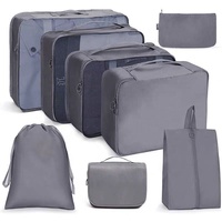 Ensemble de 8 cubes de voyage en matériau Oxford compressé léger logo personnalisé valise fourre-tout pliable organisateur fermeture éclair stockage d'air