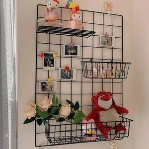 Dispositif de stockage et d'organisation Grille métallique suspendue pour photos Panneau d'affichage pour photos Panneau mural à grille métallique - Product Image 1