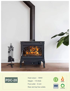 <span class=keywords><strong>Caldaia</strong></span> a Legna Moderna a Bassa Pressione, Autoportante, a Porta Singola, in Ghisa, per Soggiorno e Camera da Letto - Product Image 4