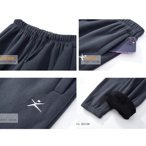 <span class=keywords><strong>Pantaloni</strong></span> foderati in pile <span class=keywords><strong>pantaloni</strong></span> in pile polare da uomo cintura elastica leggera invernale termica con <span class=keywords><strong>pantaloni</strong></span> in pile tecnico con tasca a corda - Product Image 4