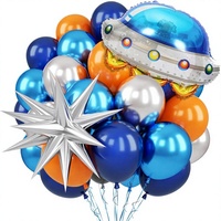 Ensemble de ballons avec ballon en aluminium OVNI et étoile argentée pour garçons, décorations de fête d'anniversaire sur le thème de l'espace, astronaute, galaxie