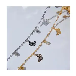 Custom Gold Silver rhinestone diamond metal butterfly charms Chain Rolls for Jewelry Making diy bracelet necklace hair chain