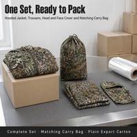 Ensemble de camouflage 3D en polyester à motif feuilles, veste à capuche et pantalon, tenue intégrale pour la chasse en extérieur et le travail sur le terrain