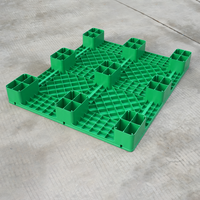 Palette en plastique plate hygiénique industrielle en PEHD, légère, empilable, compatible Euro, pour stockage logistique/entrepôt, export, 2 fûts, 4 voies